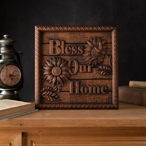 Sunflower Hanging Plaque Home Decor Bless Our Doorstep Wooden Decor Modern Home Decor Personalized Farmhouse Home Decor