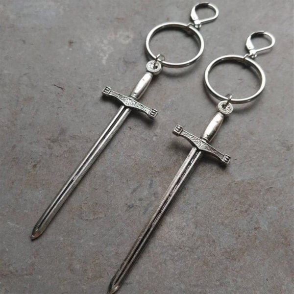 Sword Earrings silver color Classic eardrop All kinds of big sword Fashion Jewellery Novel charm women men gift Gothic mystical