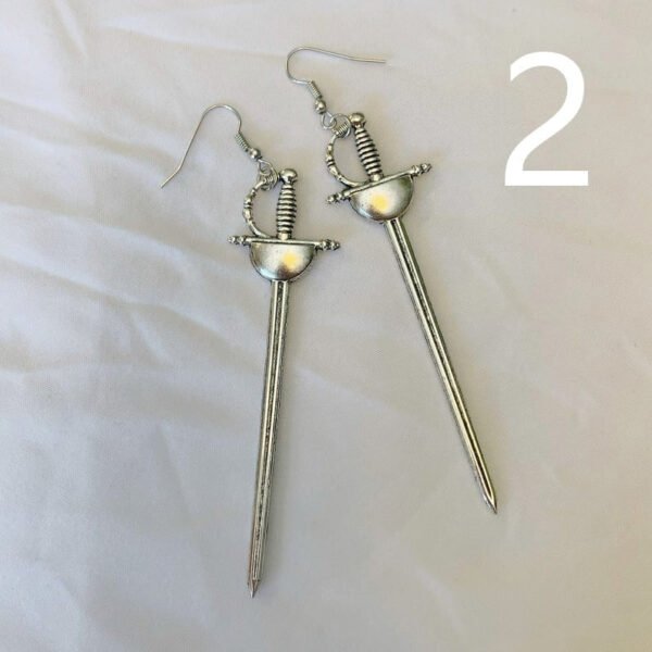 Sword Earrings silver color Classic eardrop All kinds of big sword Fashion Jewellery Novel charm women men gift Gothic mystical