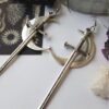 Swords moon earrings Witchy warrior pagan viking alternative gothic medieval