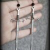 Swords moon earrings Witchy warrior pagan viking alternative gothic medieval