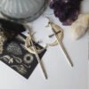 Swords moon earrings Witchy warrior pagan viking alternative gothic medieval