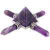 Purple Crystal Pyramid,4 Point Reiki Healing Crystal,Spiritual Energy Generator