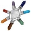 Rock Quartz Pyramid 7 Chakra Energy Generators Crystal Points Healing Reiki Balancing