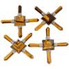 Tiger's Eye Stone 4 Point Pyramid Energy Generator,Reiki Chakra Healing Crystal Spiritual