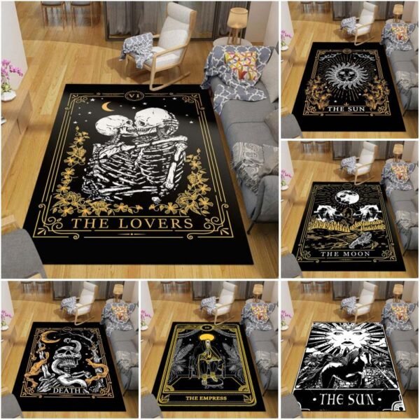 Tarot Card Design Carpet Non Slip Rugs Bedroom Carpet Teen's Carpet Area Rug Home Corridor Floor Mats 6 Style