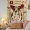 Tarot Card Divination Tapestry Witchcraft Mysterious Magic Tapestry Aesthetic Wall Hanging Macrame Room Decor Tapestry  Wall Decor
