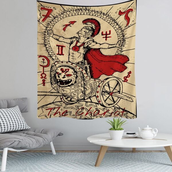 Tarot Card Divination Tapestry Witchcraft Mysterious Magic Tapestry Aesthetic Wall Hanging Macrame Room Decor Tapestry  Wall Decor