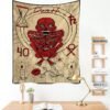 Tarot Card Divination Tapestry Witchcraft Mysterious Magic Tapestry Aesthetic Wall Hanging Macrame Room Decor Tapestry  Wall Decor