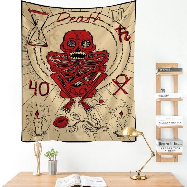 Tarot Card Divination Tapestry Witchcraft Mysterious Magic Tapestry Aesthetic Wall Hanging Macrame Room Decor Tapestry  Wall Decor