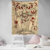 Tarot Card Divination Tapestry Witchcraft Mysterious Magic Tapestry Aesthetic Wall Hanging Macrame Room Decor Tapestry  Wall Decor