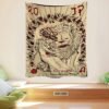 Tarot Card Divination Tapestry Witchcraft Mysterious Magic Tapestry Aesthetic Wall Hanging Macrame Room Decor Tapestry  Wall Decor