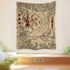 Tarot Card Divination Tapestry Witchcraft Mysterious Magic Tapestry Aesthetic Wall Hanging Macrame Room Decor Tapestry  Wall Decor