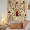 Tarot Card Divination Tapestry Witchcraft Mysterious Magic Tapestry Aesthetic Wall Hanging Macrame Room Decor Tapestry  Wall Decor
