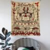 Tarot Card Divination Tapestry Witchcraft Mysterious Magic Tapestry Aesthetic Wall Hanging Macrame Room Decor Tapestry  Wall Decor