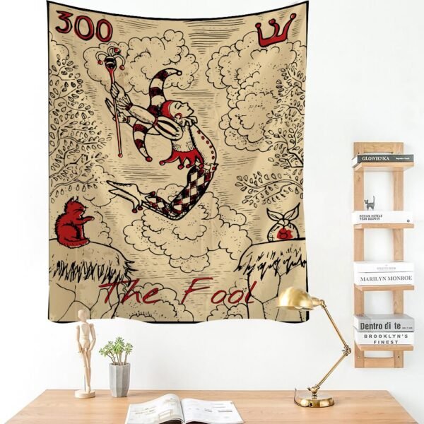 Tarot Card Divination Tapestry Witchcraft Mysterious Magic Tapestry Aesthetic Wall Hanging Macrame Room Decor Tapestry  Wall Decor