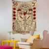 Tarot Card Divination Tapestry Witchcraft Mysterious Magic Tapestry Aesthetic Wall Hanging Macrame Room Decor Tapestry  Wall Decor
