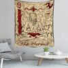 Tarot Card Divination Tapestry Witchcraft Mysterious Magic Tapestry Aesthetic Wall Hanging Macrame Room Decor Tapestry  Wall Decor