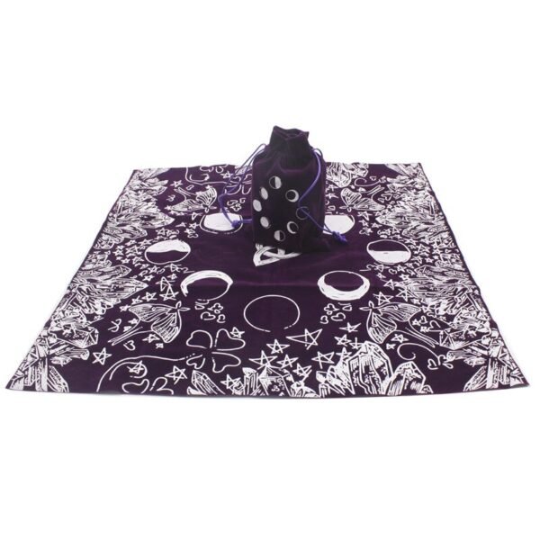 Tarot Cloth Moon Phases Luna Moth Crystals Witch Gift Tablecloth Astrology Lover Altar Cloth decoration Divination Tool with bag Tarot &Divination