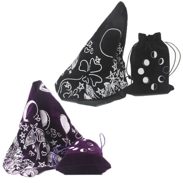 Tarot Cloth Moon Phases Luna Moth Crystals Witch Gift Tablecloth Astrology Lover Altar Cloth decoration Divination Tool with bag Tarot &Divination