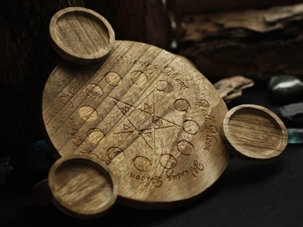 Tarot Supplies Equipment Magic Pentagram Wooden Candle Holder Cup Candle Holder Fire Consecration Wax Table Energy Decoration