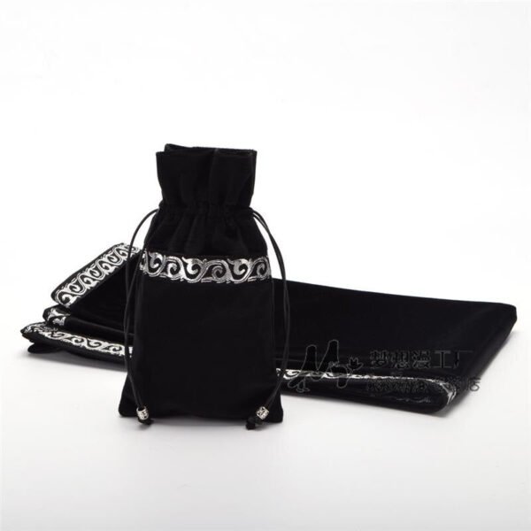 Tarot Tablecloth Altar soft Tarot Cloth Flannel Twelve Witch Board game Astrological Divination Wicca table cloth with bag black Tarot &Divination