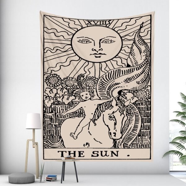 Tarot Card Psychedelic Scene Home Decoration Art Tapestry Hippie Bohemian Decoration Divination Wall Hanging Sheets - Tapestry