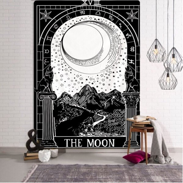 Tarot Card Psychedelic Scene Home Decoration Art Tapestry Hippie Bohemian Decoration Divination Wall Hanging Sheets - Tapestry