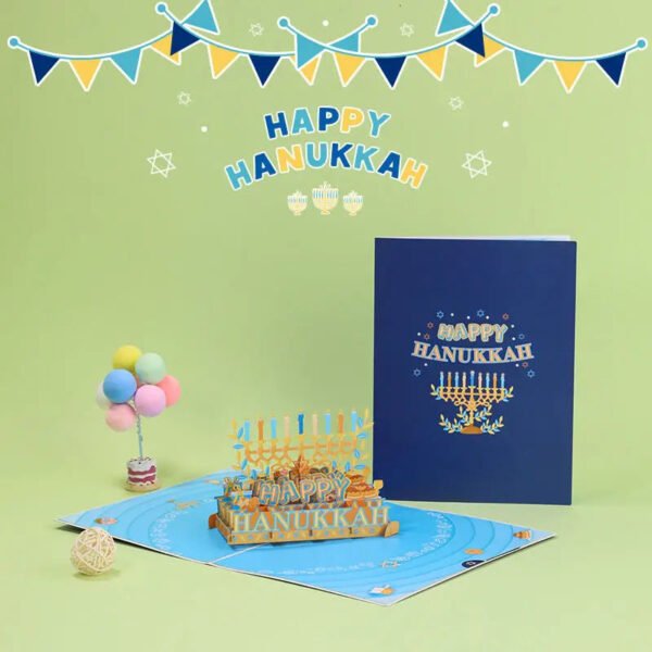 Thanksgiving Blessing Hanukkah 3D Decoration Happy Bounce Card Holiday Jewish Decoration Home Gift Card