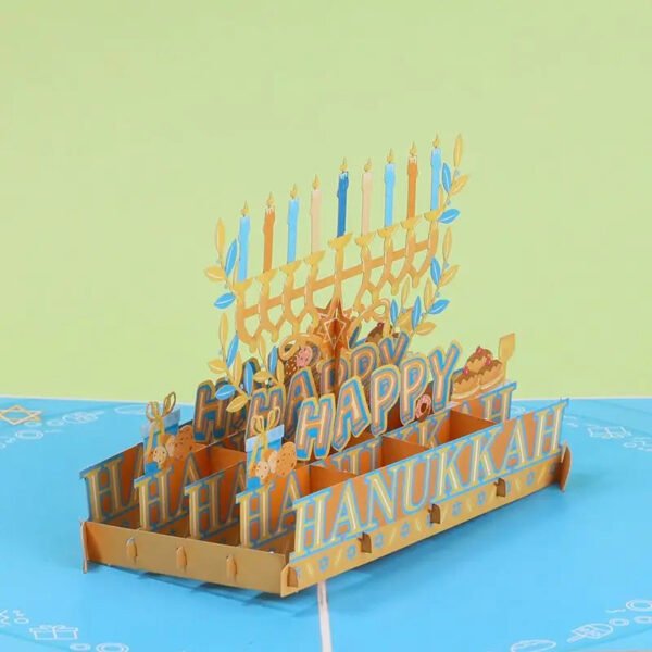 Thanksgiving Blessing Hanukkah 3D Decoration Happy Bounce Card Holiday Jewish Decoration Home Gift Card