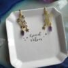 The Crystal Power Earrings with Amythest Points, Hypoallergenic,magic Celestial Jewelry Witch Theme Earrings