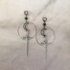 The Enchantress Sun Moon Ring Sword Earrings Classic Eardrop Big Sword Punk Statement Jewellery Women Men Gift Gothic Mystical