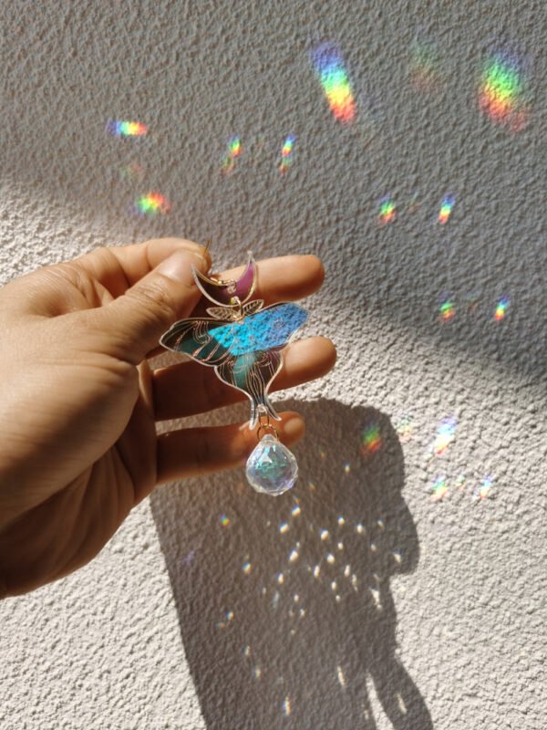 The Golden Luna & Moth Suncatcher Earrings,Hippie Jewelry,Wanderlust Jewelry,sun Catcher Earrings