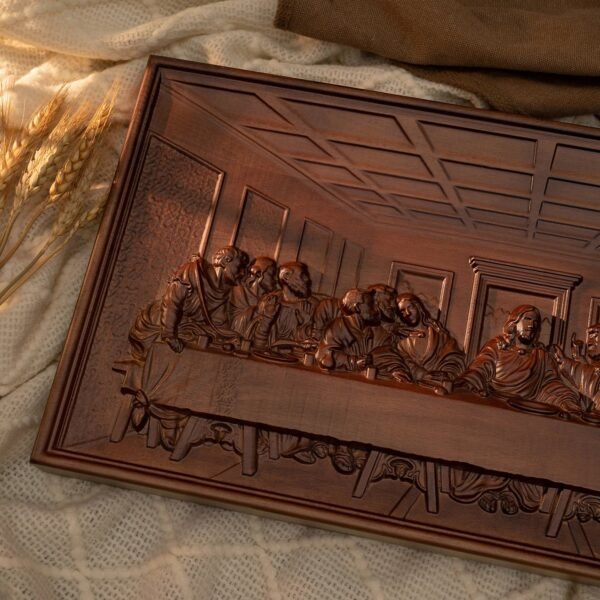The Last Supper Mural Jesus Christ Home Decoration Wooden Plaque, Carving Wall Decoration, Famous Painting, 50cm