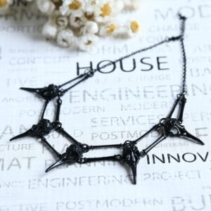 The-RAVEN-Pendant-Necklace-Black-Bird-Skull-Chocker-Necklace-Unisex-Mens-Necklace-Boho-Statement-Necklace The RAVEN Pendant Necklace Black Bird Skull, Chocker Necklace Unisex Mens Necklace Boho Statement Necklace