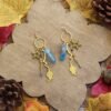 The Sun Moon and Stars Sunburst Quartz Crystal Witchy Earrings Moon Celestial Earrings