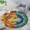 The Sun Tarot Card Round Rug, The Moon, Round Rug For Your Room, Decor Home, Christmas Gift, Vintage Style Rug