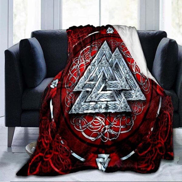 The Vikings Ancient Scandinavian Norse Runes axes 3D Soft Throw Blanket  Lightweight Flannel Blanket