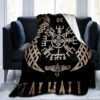 The Vikings Ancient Scandinavian Norse Runes axes 3D Soft Throw Blanket  Lightweight Flannel Blanket