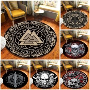 The-Vikings-Pattern-Area-Rug-Round-Floor-Mat-Living-Room-Carpet-Bathroom-Kitchen-Rug-Doormat The Vikings Pattern Area Rug Round Floor Mat Living Room Carpet Bathroom Kitchen Rug Doormat