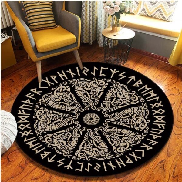 The Vikings Pattern Area Rug Round Floor Mat Living Room Carpet Bathroom Kitchen Rug Doormat