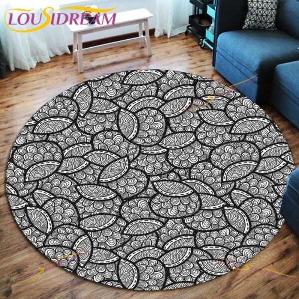 The Vikings Skull Pattern Area Rug Round Floor Mat Living Room Carpet Bathroom Kitchen Rug Doormat