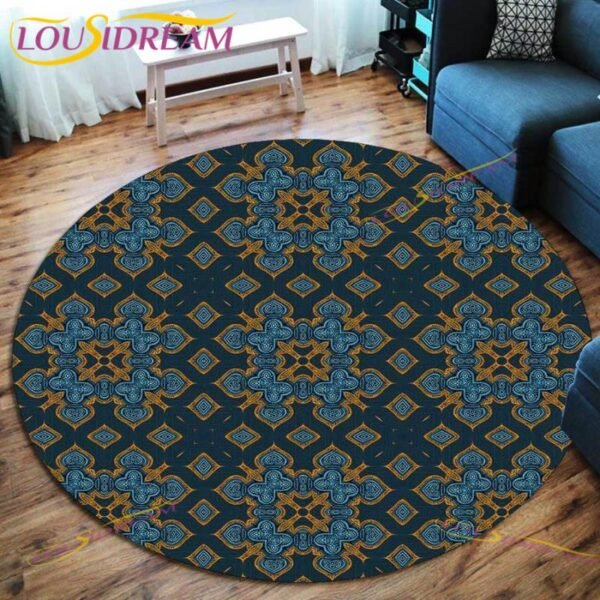 The Vikings Skull Pattern Area Rug Round Floor Mat Living Room Carpet Bathroom Kitchen Rug Doormat