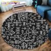 The Vikings Skull Pattern Area Rug Round Floor Mat Living Room Carpet Bathroom Kitchen Rug Doormat