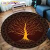 The Vikings Skull Pattern Area Rug Round Floor Mat Living Room Carpet Bathroom Kitchen Rug Doormat