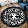 The Vikings Skull Pattern Area Rug Round Floor Mat Living Room Carpet Bathroom Kitchen Rug Doormat