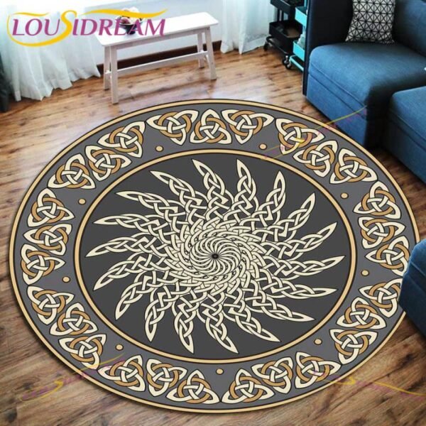 The Vikings Skull Pattern Area Rug Round Floor Mat Living Room Carpet Bathroom Kitchen Rug Doormat