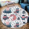 The Vikings Skull Pattern Area Rug Round Floor Mat Living Room Carpet Bathroom Kitchen Rug Doormat