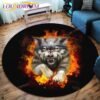 The Vikings Skull Pattern Area Rug Round Floor Mat Living Room Carpet Bathroom Kitchen Rug Doormat