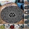 The Vikings Skull Pattern Area Rug Round Floor Mat Living Room Carpet Bathroom Kitchen Rug Doormat